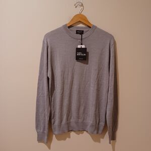 NWT Maglificio Bartolini Men's Sweater Merino Wool Blend Crew Neck Jumper L Gray